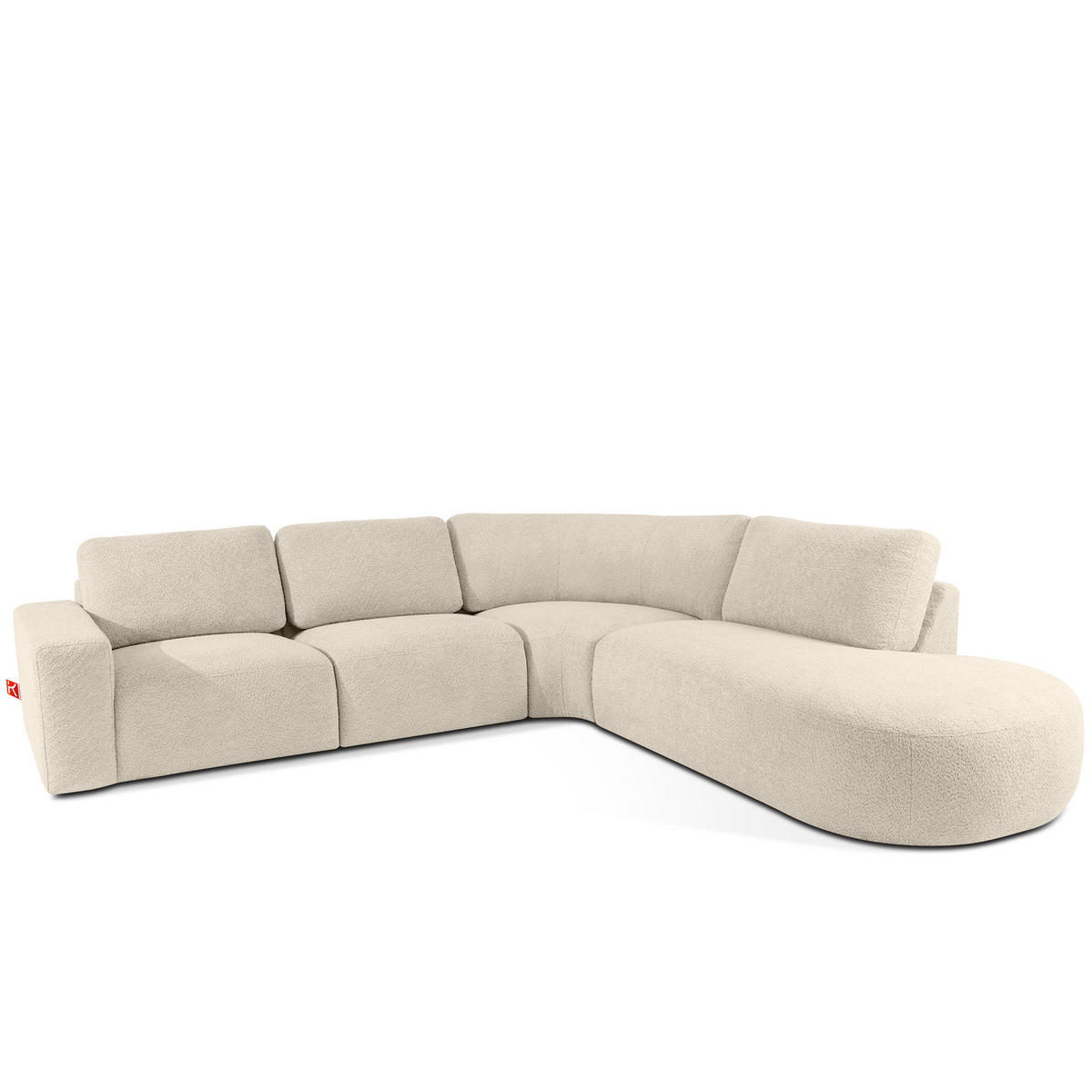ECKSOFA RECHTS ZUCCO, Hellbeige - Hellbraun, Holz/Holzwerkstoff (304/293cm) - KONSIMO®
