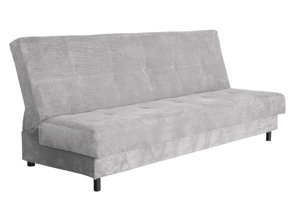 SCHLAFSOFA Enduro XIV Cord - Hellgrau/Schwarz, Holz/Kunststoff (195/90/85cm) - MIRJAN24