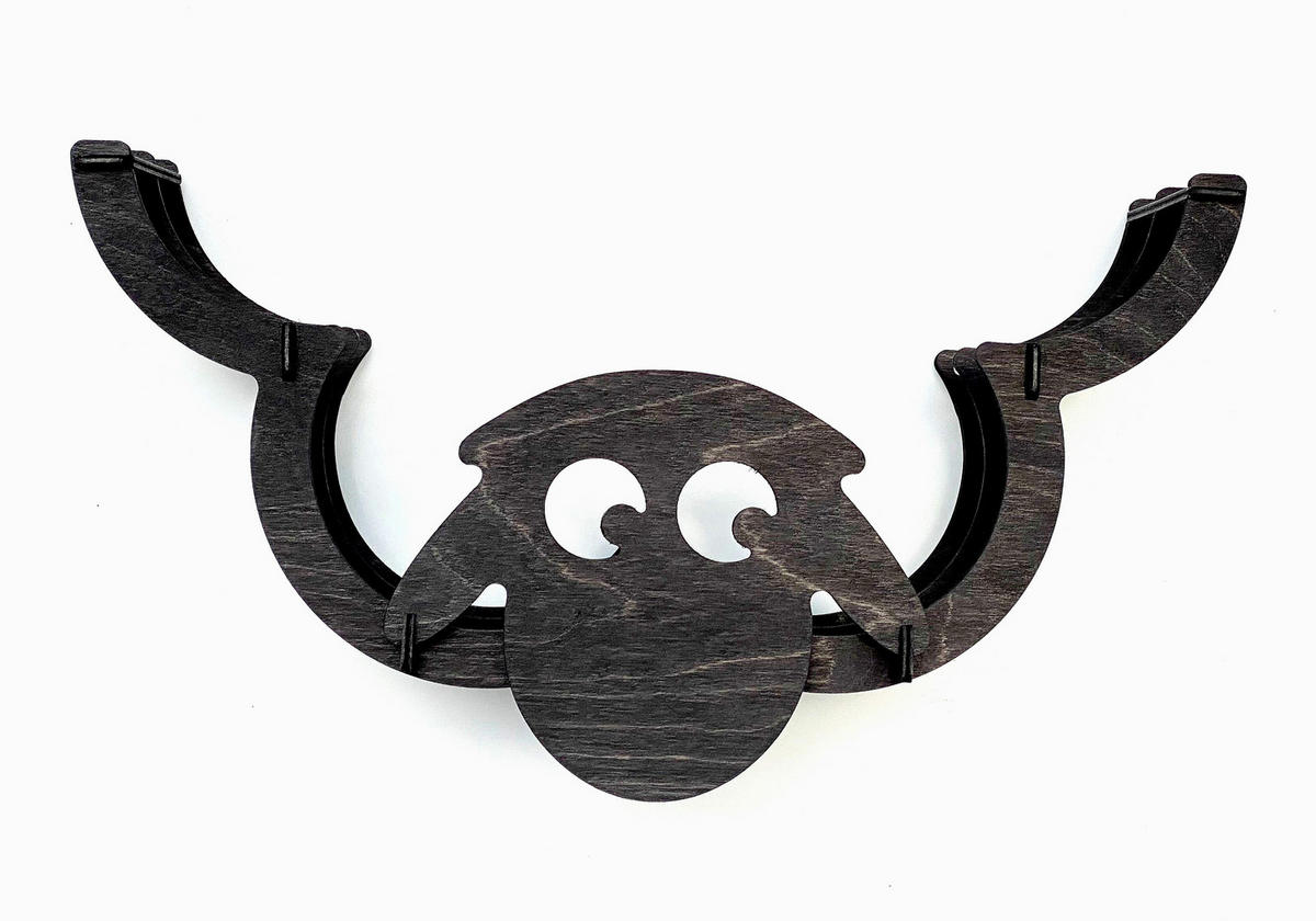 TOILETTENPAPIERHALTER Schaf Wand Schwarz Holz - Schwarz, Holz (40/22/11cm) - DanDiBo