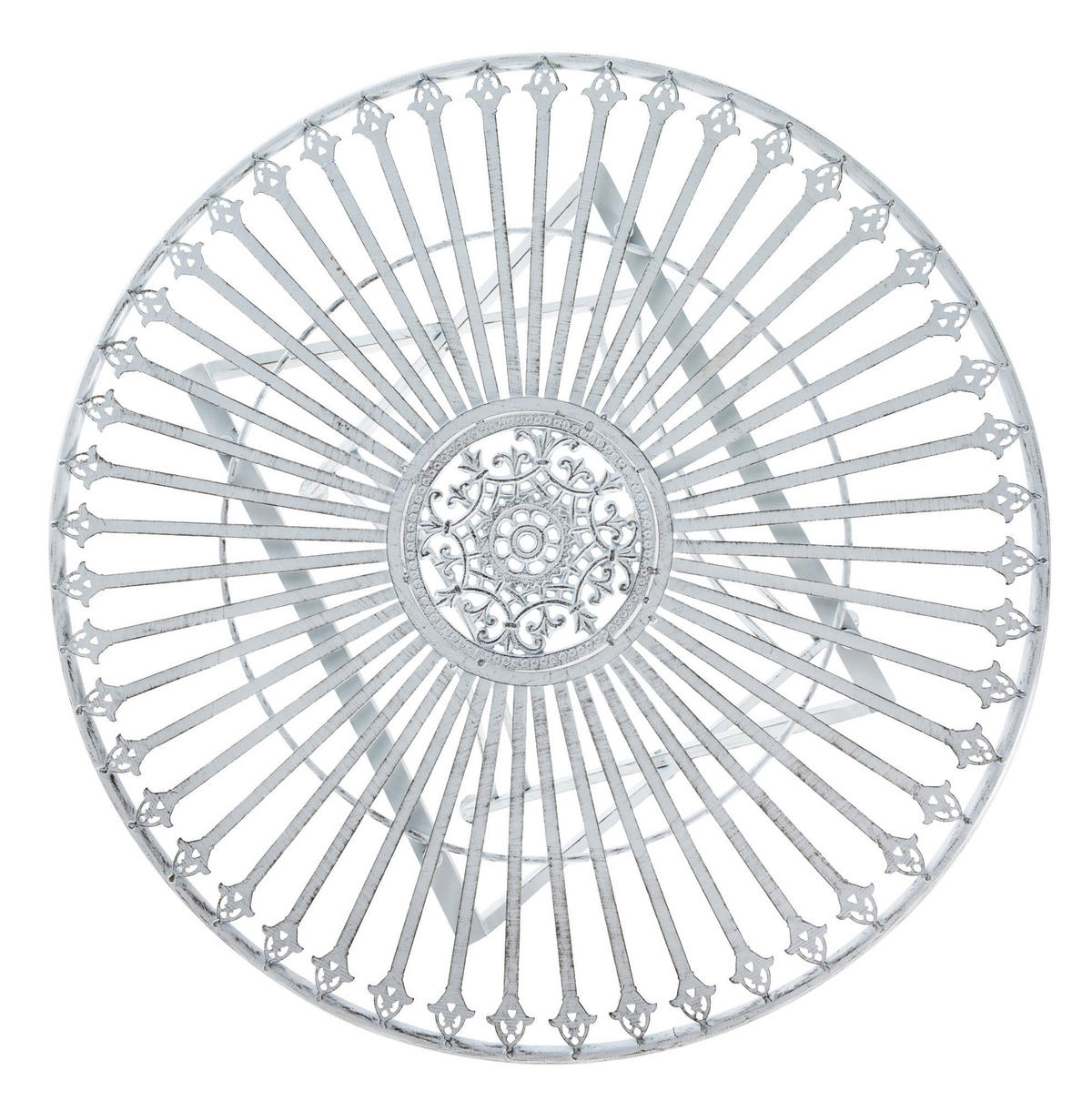 GARTENTISCH rund Metall antik weiß - Weiß, Metall (71/71/71cm) - CLP