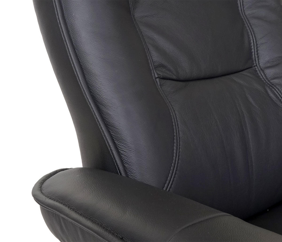 RELAXSESSEL Schwarz - Schwarz, Leder (86/105/82cm) - MCA