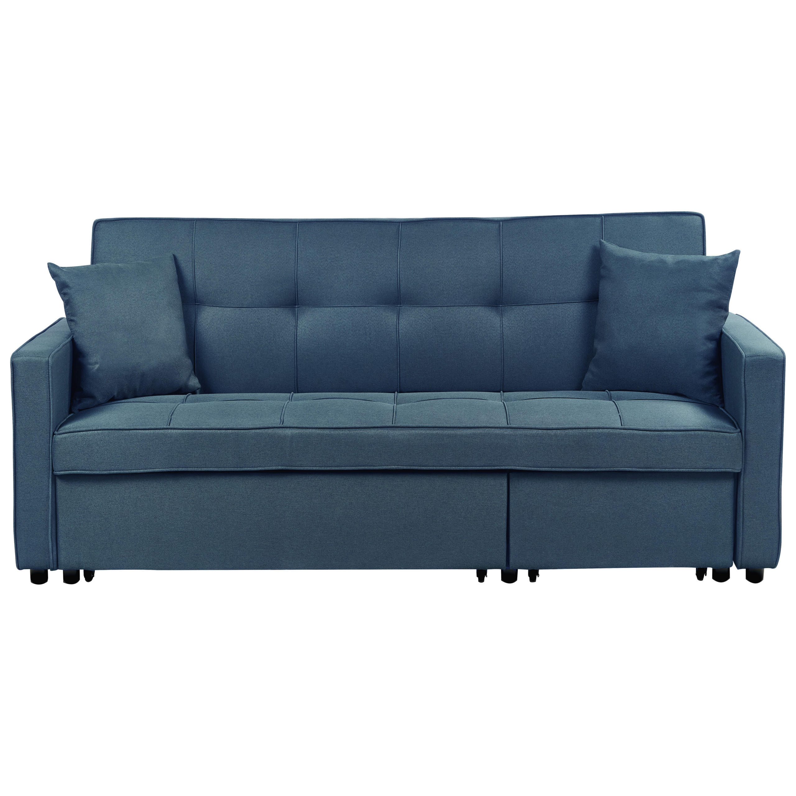 3-SITZER-SCHLAFSOFA marineblau Glomma - Blau/Schwarz, Textil (204/93/88cm) - Beliani