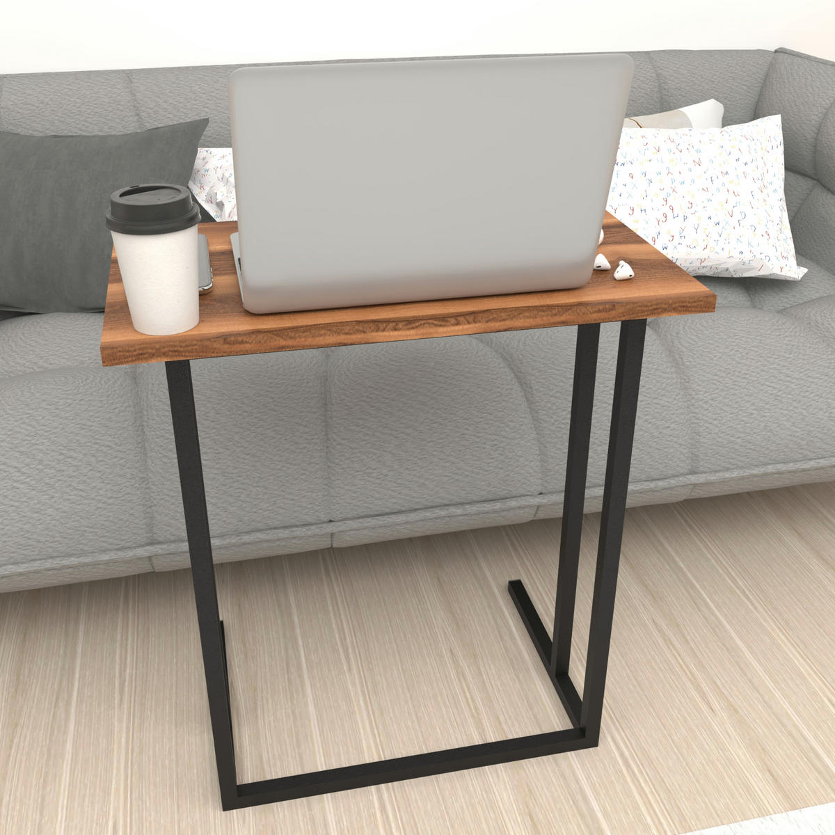 LAPTOPTISCH Högsby - Walnussfarben, Holzwerkstoff (36/60/66cm) - [en.casa]
