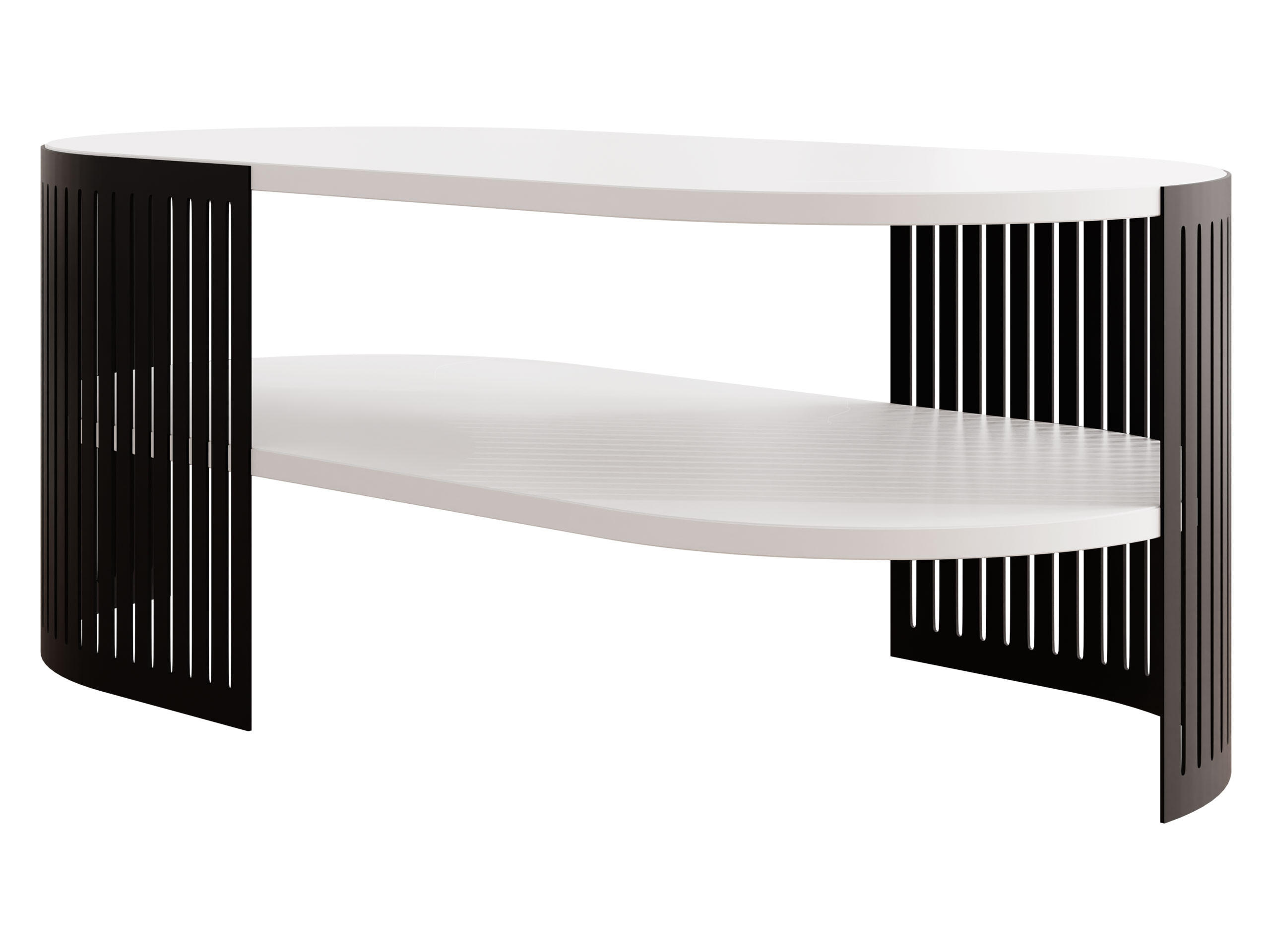 COUCHSITCH Fikoli Oval II - Schwarz/Weiß, Holzwerkstoff/Metall (100/50/40cm) - MIRJAN24