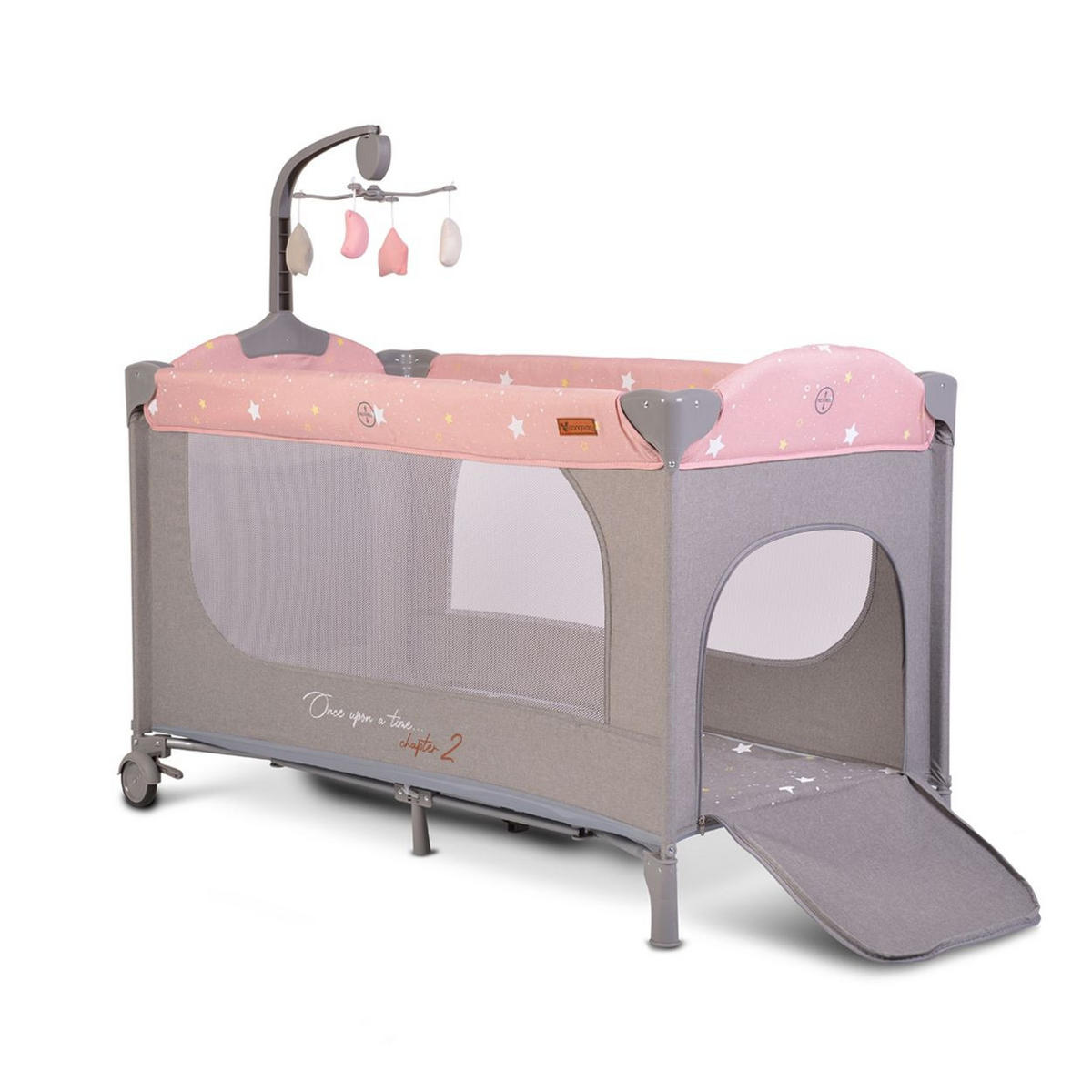 REISEBETT Once upon a time rosa 2 Ebenen, Seiteneingang, Matratze, Mobile - Rosa, Kunststoff (60/120cm) - Cangaroo