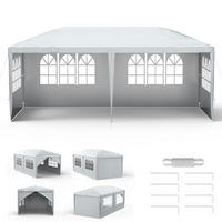 FALTPAVILLON 3 x 6 m Grau Wasserdicht mit Seitenwänden - Grau, Textil (300/250/300cm)