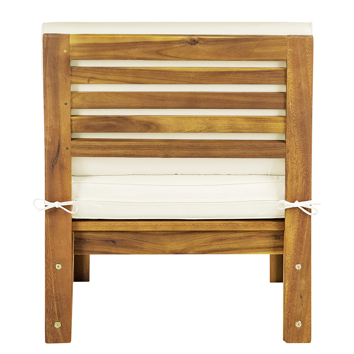 LOUNGESESSEL - Webstoff / Akazie massiv - Weiß, Holz/Textil (60/73/71cm) - home24