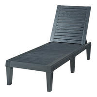 SONNENLIEGE Ateleta - Schwarz, Kunststoff (58/73.5/172cm) - casa.pro