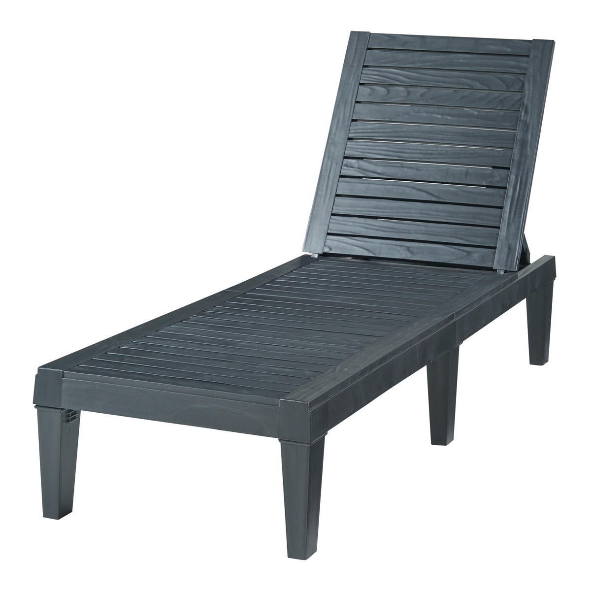 SONNENLIEGE Ateleta - Schwarz, Kunststoff (58/73.5/172cm) - casa.pro