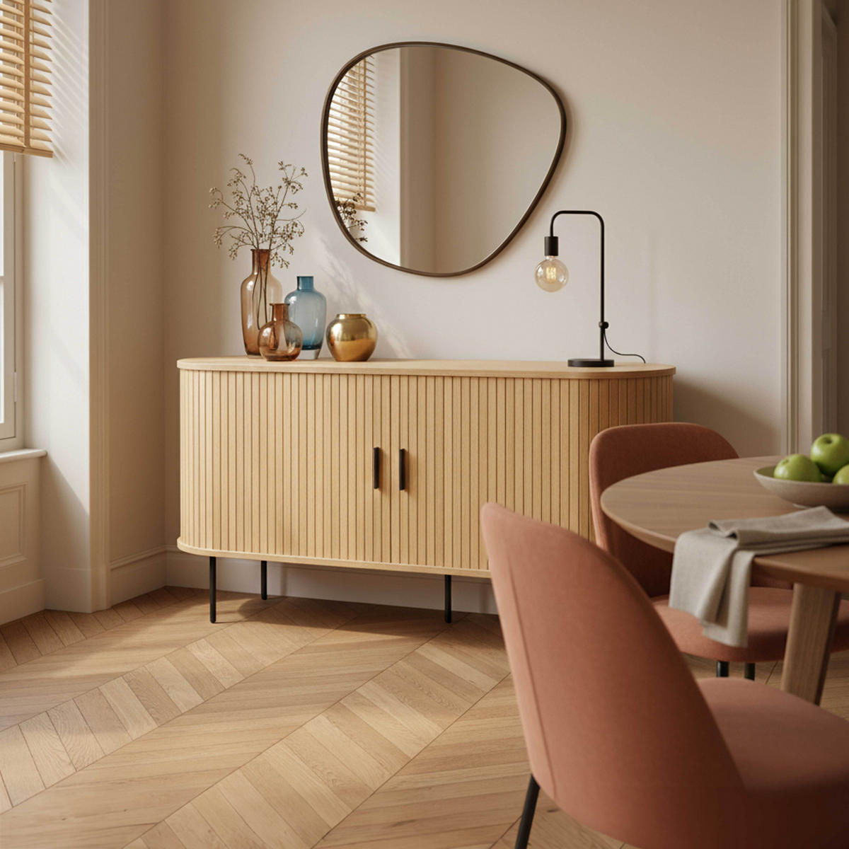 SIDEBOARD 140 cm, Beige - Beige, Holz (40/76/140cm) - Oviala