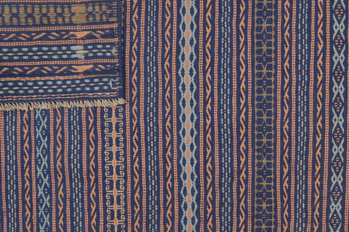 KELIM-TEPPICH handgewebt Kordi Blau 240/170 cm Schurwolle - Blau, Textil (170/240cm) - Looma