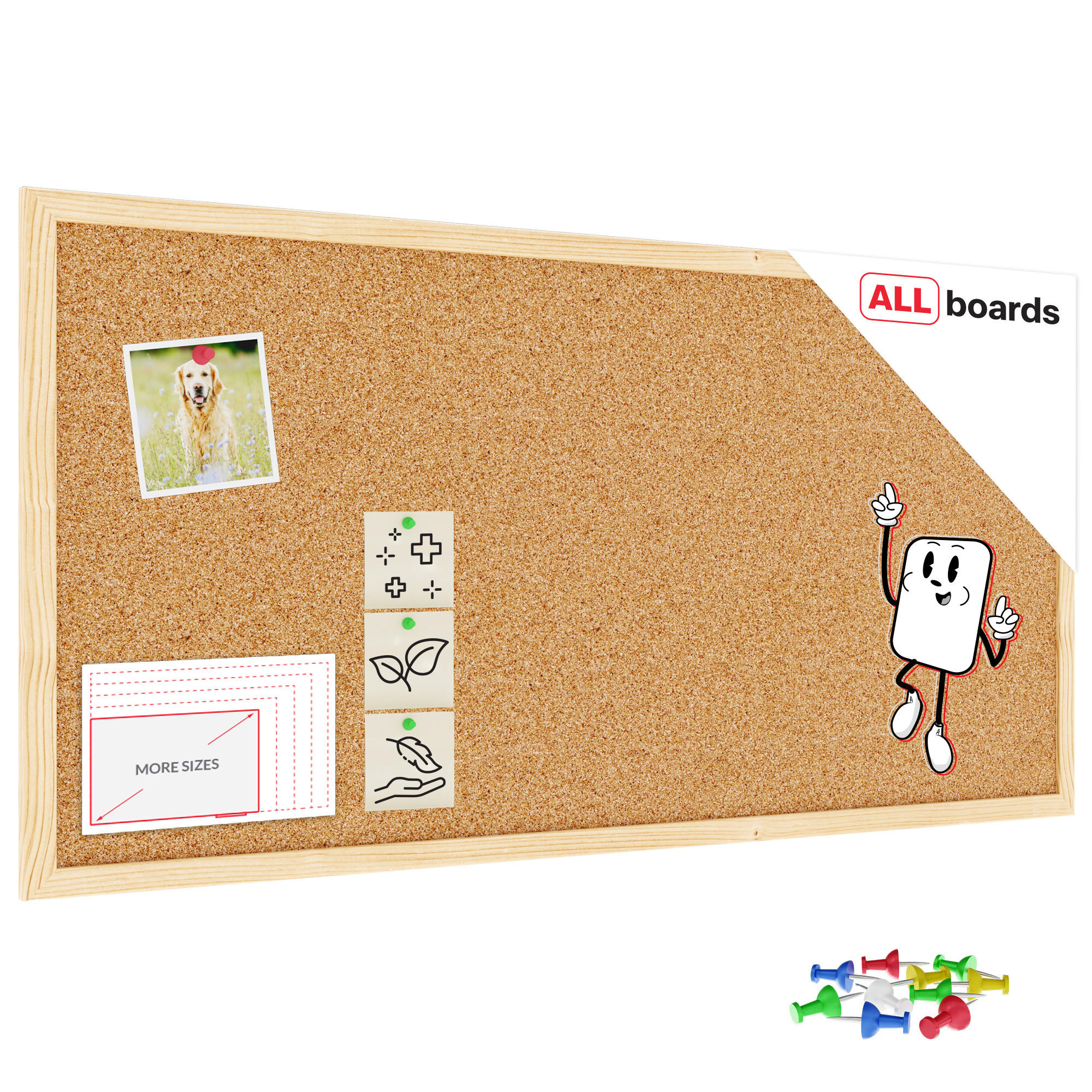 ALLboards Pinnwand, Braun 80x40x1.5 cm