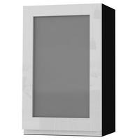 HÄNGESCHRANK Florence W2S/45 Schwarz / RAL 9003 signalweiß HG 45 / 32,5 / 72cm - Türanschlag links - Weiß Hochglanz/Schwarz, Holz/Holzwerkstoff (45/72/32.5cm) - Feldmann-Wohnen