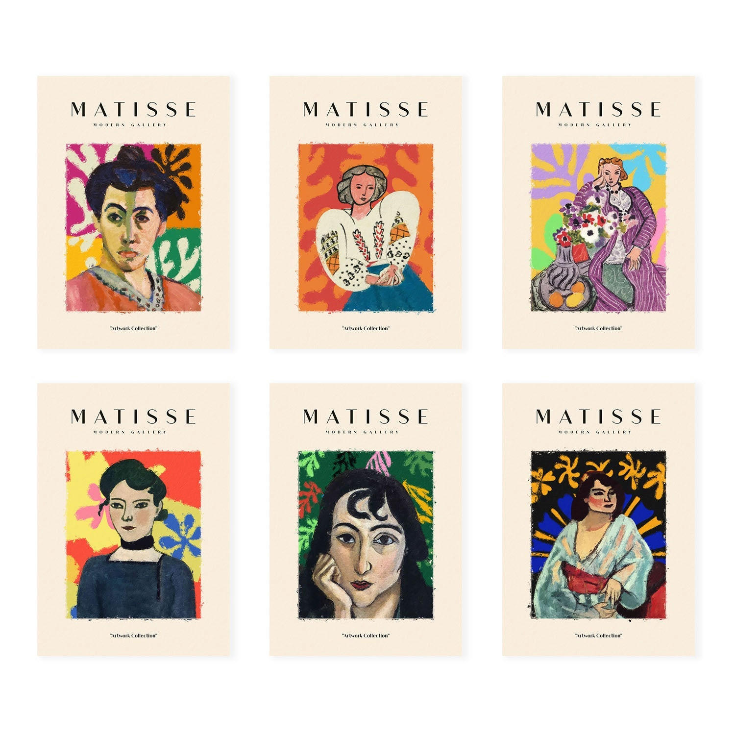 POSTER Set Mit 6 Illustrationen Von Henri Matisse Frauen A3 Rahmenlos - Klar, Papier (29/3cm) - Nacnic
