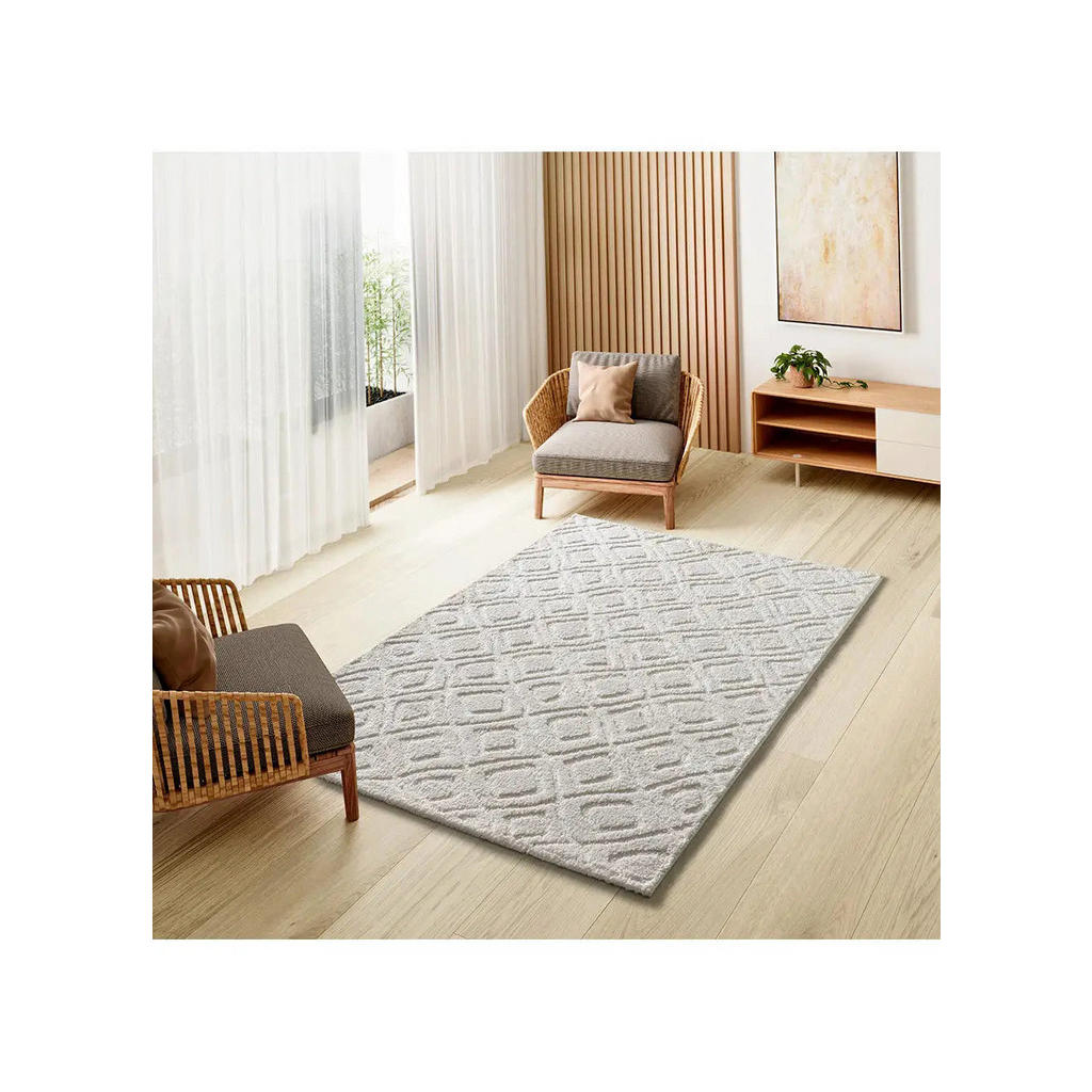 Thumbnail - Atticgo Webteppich, Weiß, Textil, Grafikmuster, Rechteckig, 152x235 cm, Oeko-Tex® Standard 100, für Fußbodenheizung geei...
