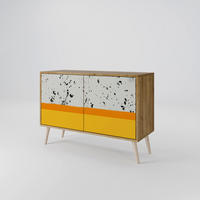 SIDEBOARD DYED BY ORANGE, Eicheneffekt, 111x42x77,5 cm, 2 Türen - Eichefarben/Buchefarben, Holzwerkstoff/Buchenholz (111/77.5/42cm) - SpaceRebels