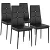 ESSZIMMERSTUHL 4er Set Julien 40 x 42 x 97 cm schwarz - Schwarz, Textil (42/97/40cm) - tectake