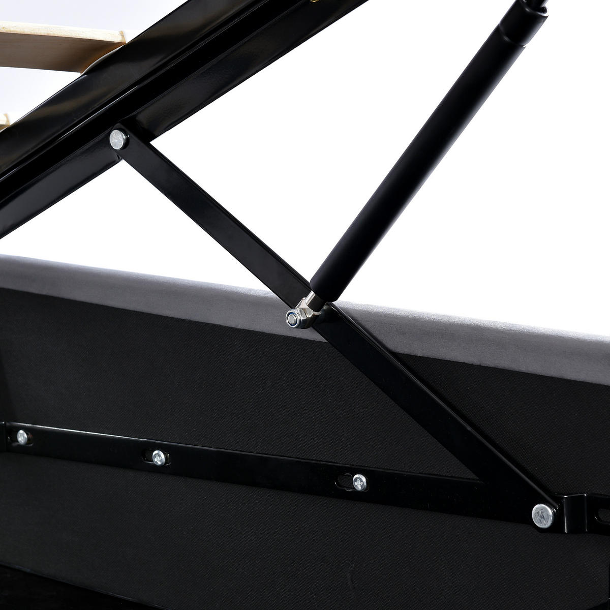 STAURAUMBETT 140/200 cm DE-00174, in Grau, hydraulischem Bettkasten - Grau, Holz (140/200cm) - ComfortXL