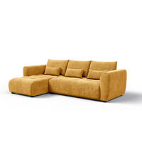 ECKSOFA SORENO 4-Sitzer, gelb - Gelb/Schwarz, Holz/Textil (293/171cm) - Courtois Laville