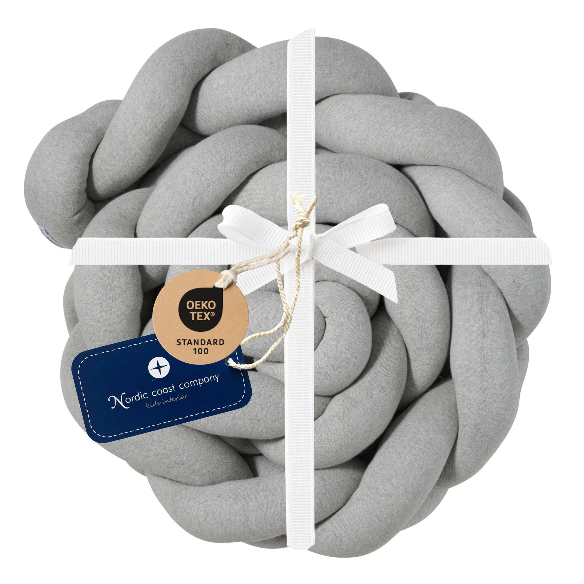 BETTSCHLANGE geflochten Grau Jersey - Grau, Textil (16/200cm) - nordic coast company