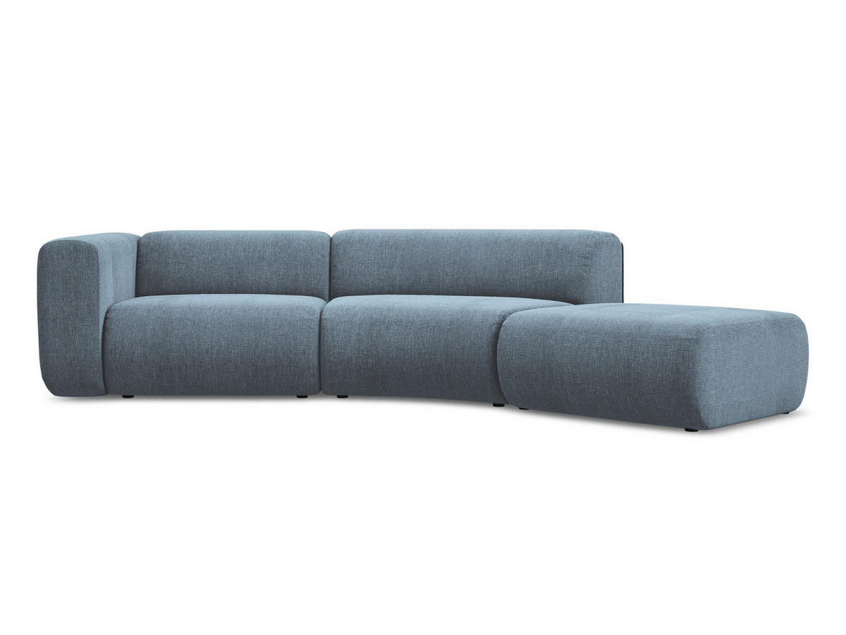 4-SITZER-SOFA Chenille Stoff Blau - Blau/Blaugrau, Kunststoff/Textil (335/70/166cm) - Makamii