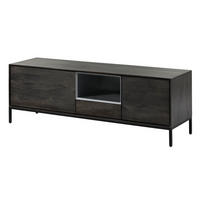 TV-BOARD Mango 160x45x55 dunkelgrau geölt CHICAGO #201 - Grau, Holz (160/55/45cm) - Massivmoebel24