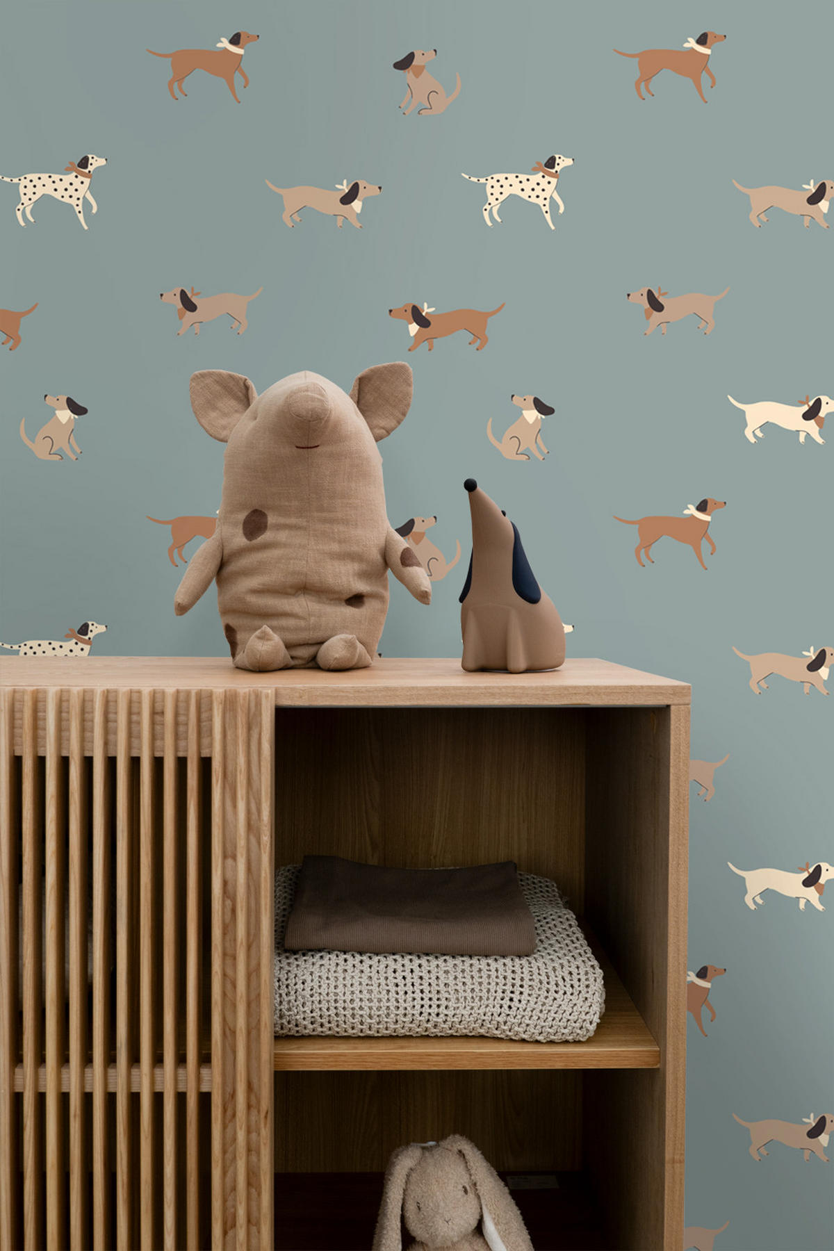 TAPETE Hunde 50 x 900 cm - Blau, Papier (50/0.1cm) - ESTAhome