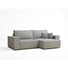 ECKSOFA MIT SCHLAFFUNKTION Zaya Hellgrau Webstoff - Hellgrau/Schwarz, Holz/Holzwerkstoff (255/148cm) - Maison de Reve