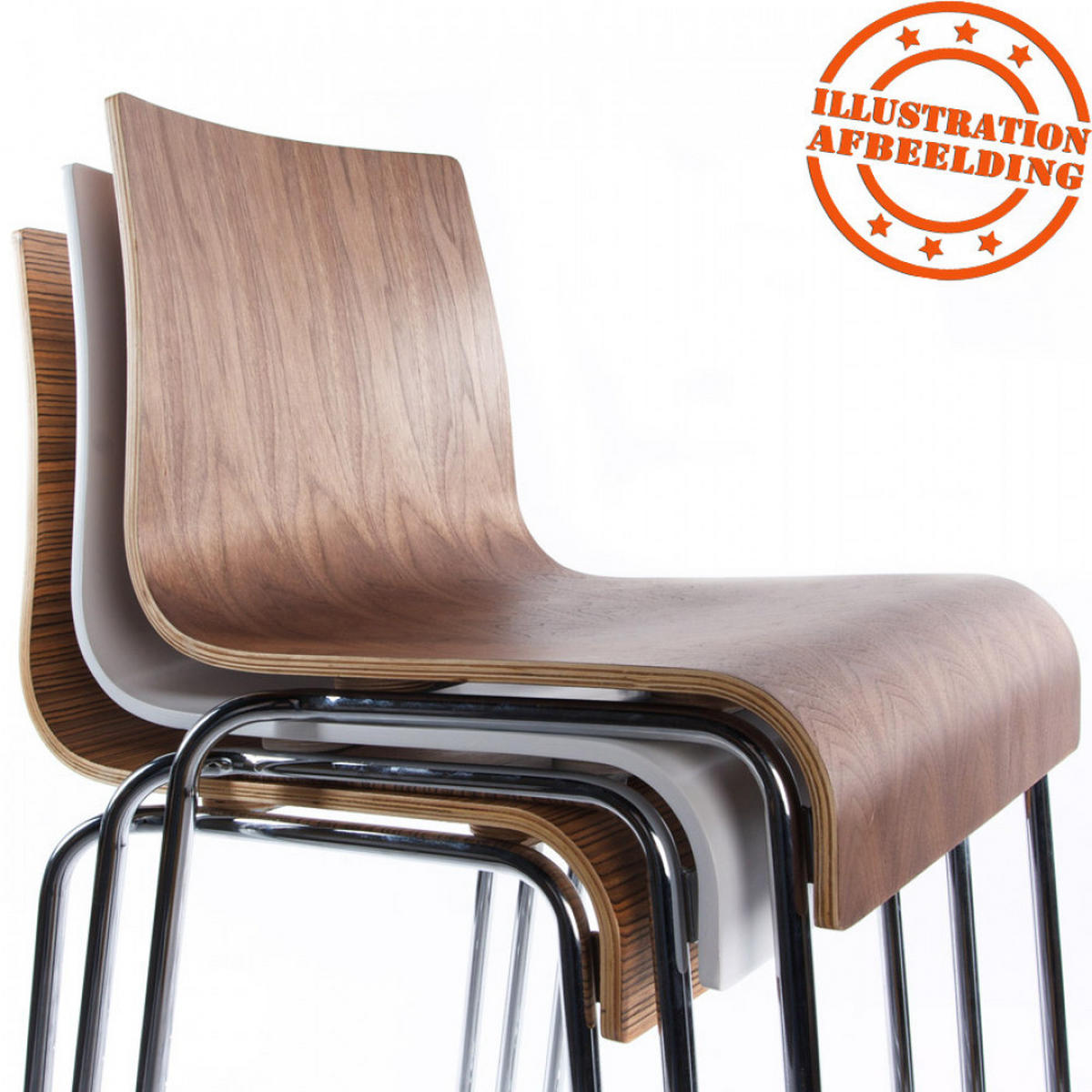 BARHOCKER Weiß 51x103x52cm - Chromfarben/Weiß, Holz (51/103/52cm) - AlterEgo