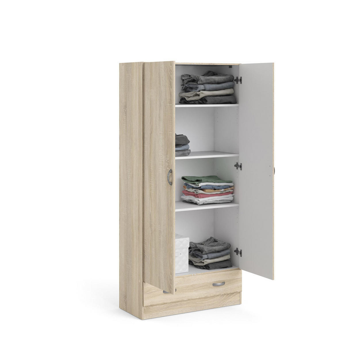 GARDEROBENSCHRANK Eiche Dekor - Eiche Wotan, Holzwerkstoff (80/171/36cm) - ebuy24
