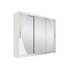KLEIDERSCHRANK Aston V, mit RGB LED Beleuchtung - Silberfarben/Weiß, Holzwerkstoff/Kunststoff (250/215/58cm) - MIRJAN24