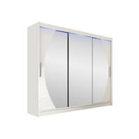 KLEIDERSCHRANK Aston V, mit RGB LED Beleuchtung - Silberfarben/Weiß, Holzwerkstoff/Kunststoff (250/215/58cm) - MIRJAN24
