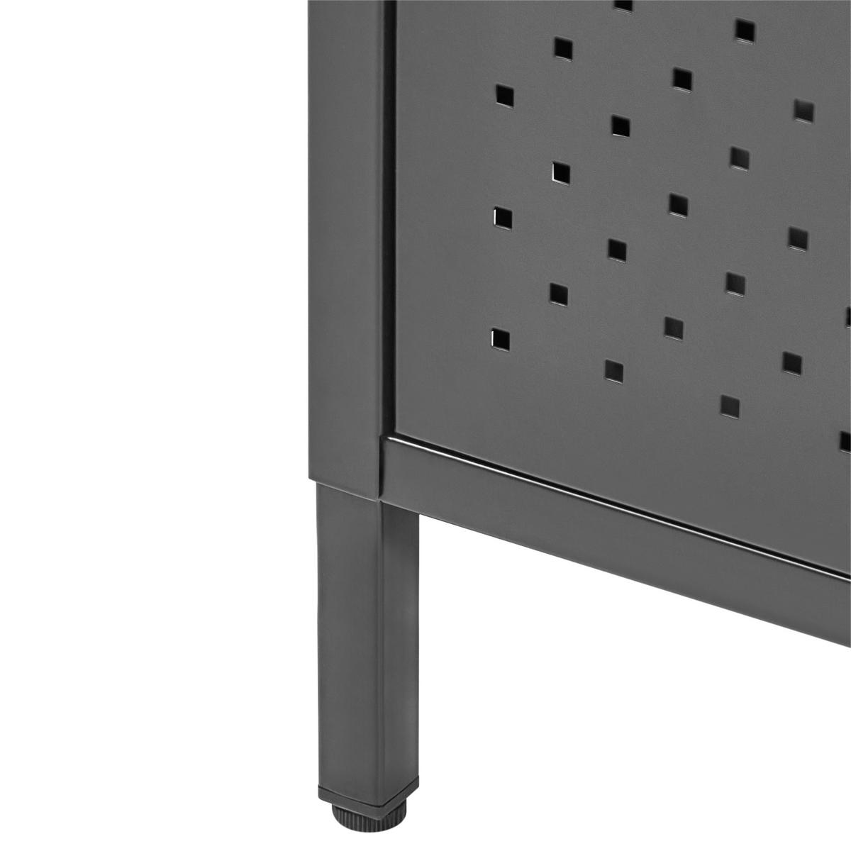 BÜROSCHRANK Metall Schwarz Waikato - Schwarz, Metall (40/55/40cm) - Beliani