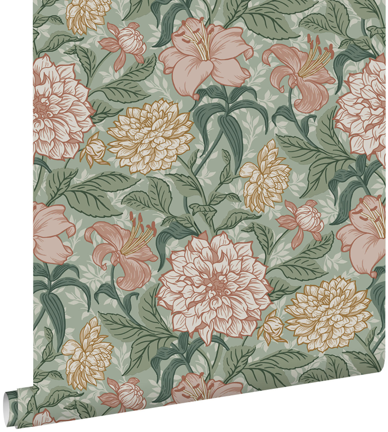 TAPETE Blumenmuster 53 cm x 10.05 m - Multicolor, Papier (53/1000cm) - ESTAhome