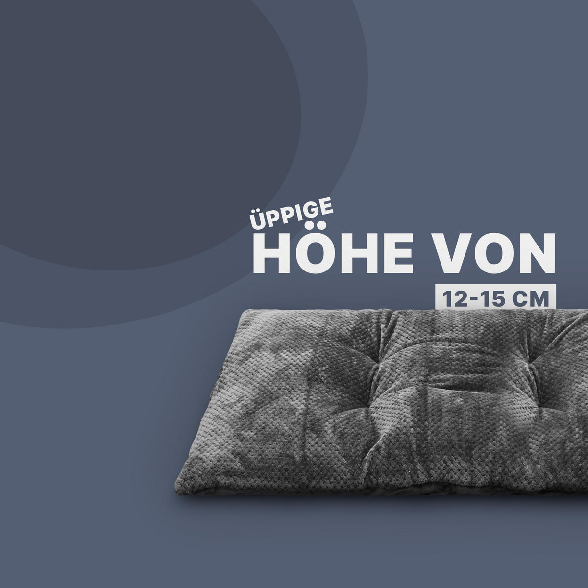 SITZKISSEN Cashmere-Touch 70x120cm Anthrazit - Anthrazit, Kunststoff/Textil (120/70/15cm)