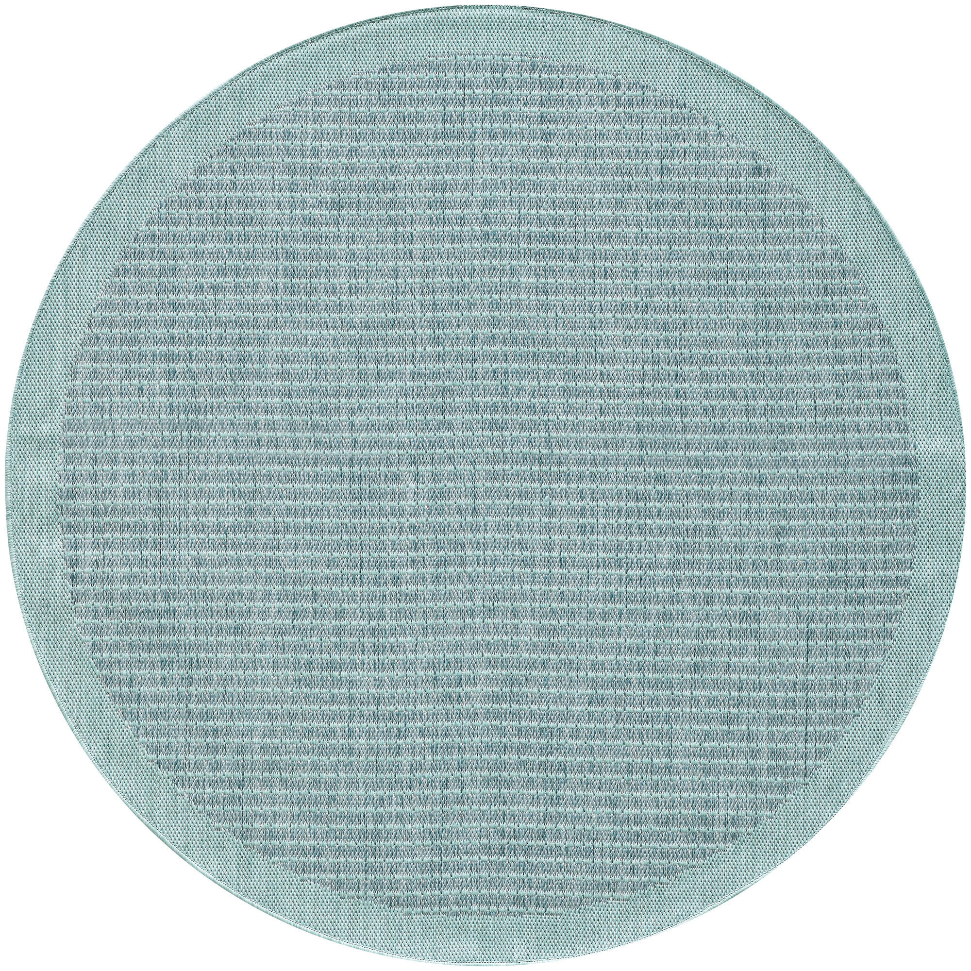 TEPPICH Outdoor Flachgewebe Uni-Farbe Polypropylen Balkon Blau Rund 160x160 - Blau, Textil (160/160cm) - KADIMA DESIGN
