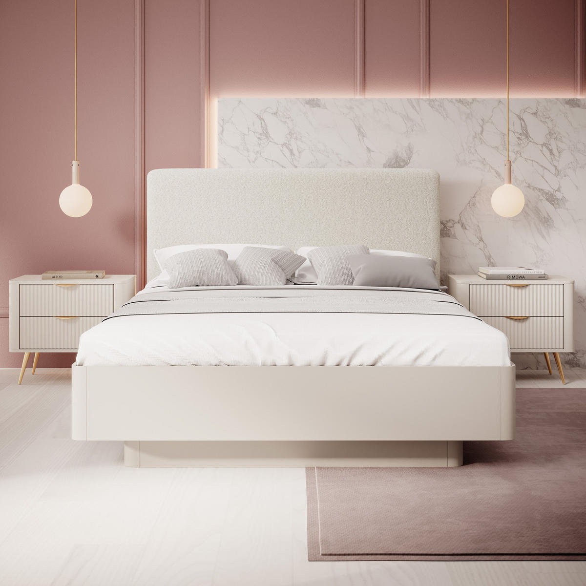 BETT Flore Beige 160x200 cm - Metallrahmen - Bettkasten - Gasdruckfedern - Beige, Holzwerkstoff/Textil (160/200cm) - Ravio