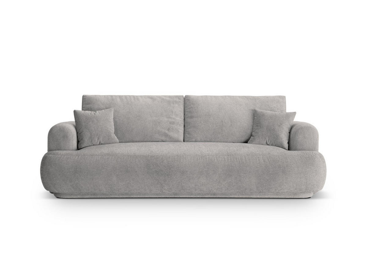 SOFA ausklappbar mit Bettkasten Ella aus strukturiertem Stoff dunkelbeige 3 Sitzplätze - Mokka, Textil (108/94/271cm) - Micadoni