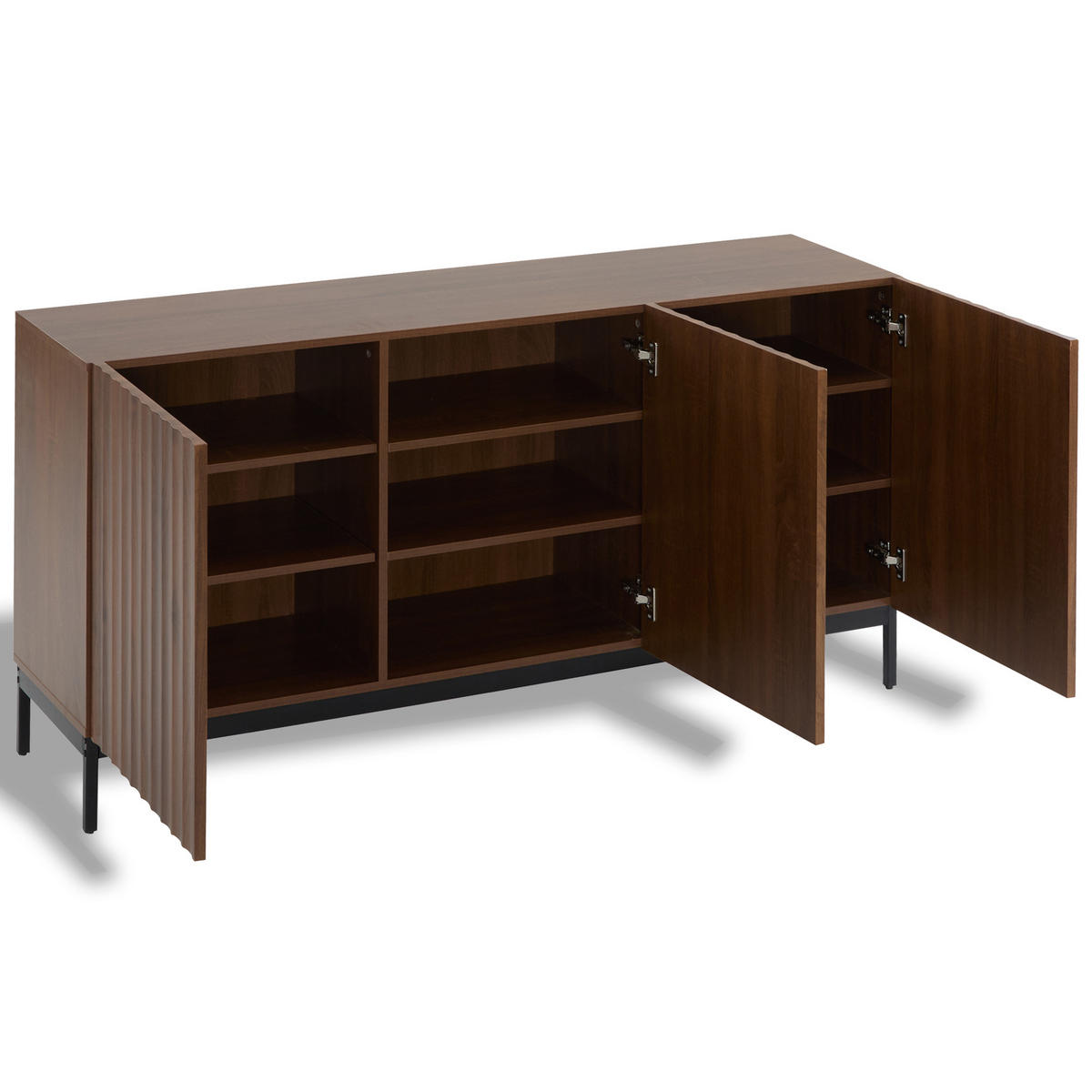 SIDEBOARD 150x40x80 cm mit 3 Türen und Eiche-Dekor - Naturfarben, Holzwerkstoff (150/80/40cm)