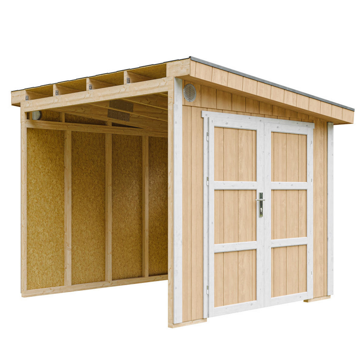 GARTENHAUS 5,9 m² - H231x248x294 cm - Ohne Boden und Seitenwand – M938B-HARVEST HONEY - Gelb, Holz (236/231/250cm) - Timbela