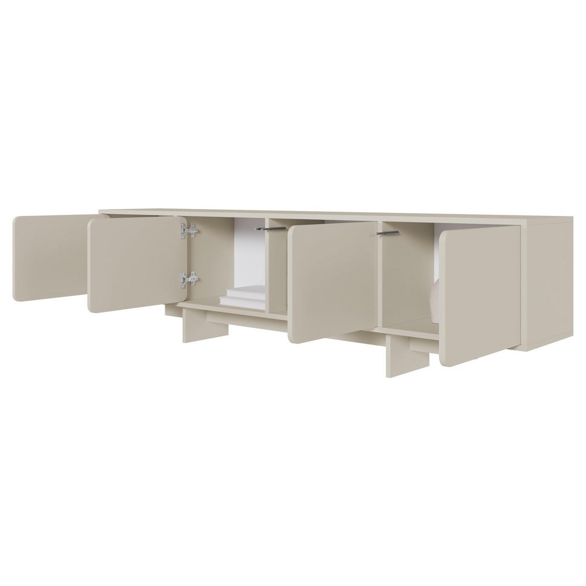 TV-LOWBOARD Wuwu Greige 200 cm - Taupe, Holzwerkstoff (200/55/35cm) - Selsey