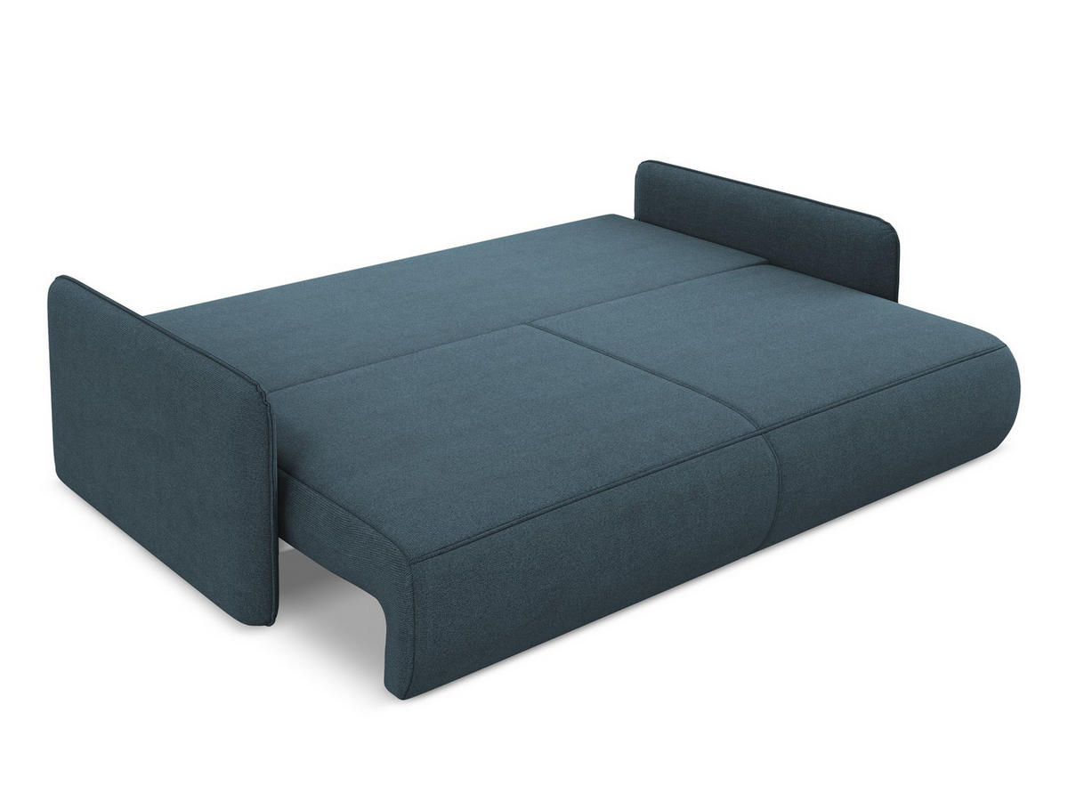 3-SITZER SOFA mit Schlaffunktion Strukturstoff Stoff Blau - Blau/Blaugrau, Kunststoff/Textil (216/86/105cm) - Makamii
