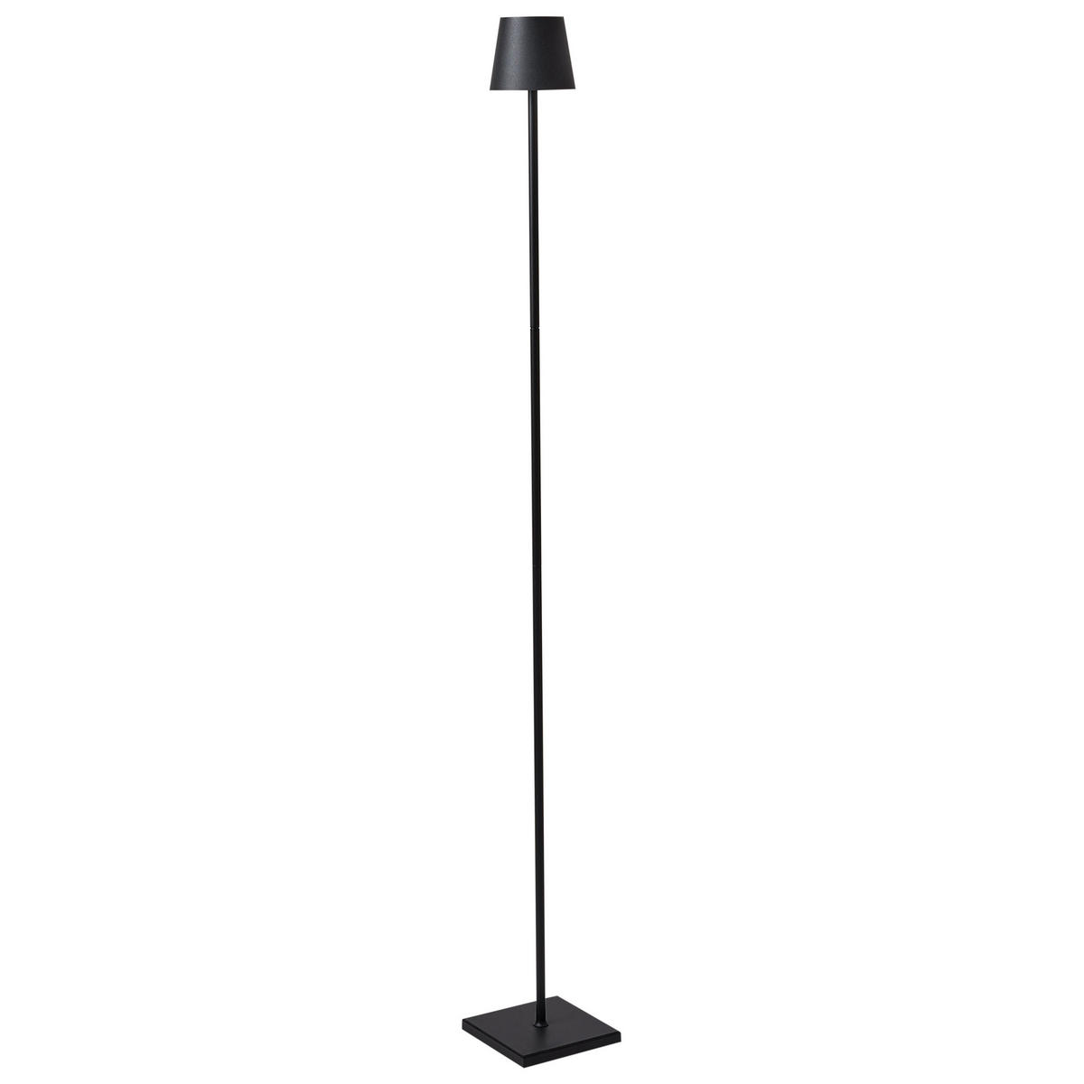 LED-STEHLEUCHTE Schwarz Gavarresa - Schwarz, Metall (15/15/131cm) - Beliani