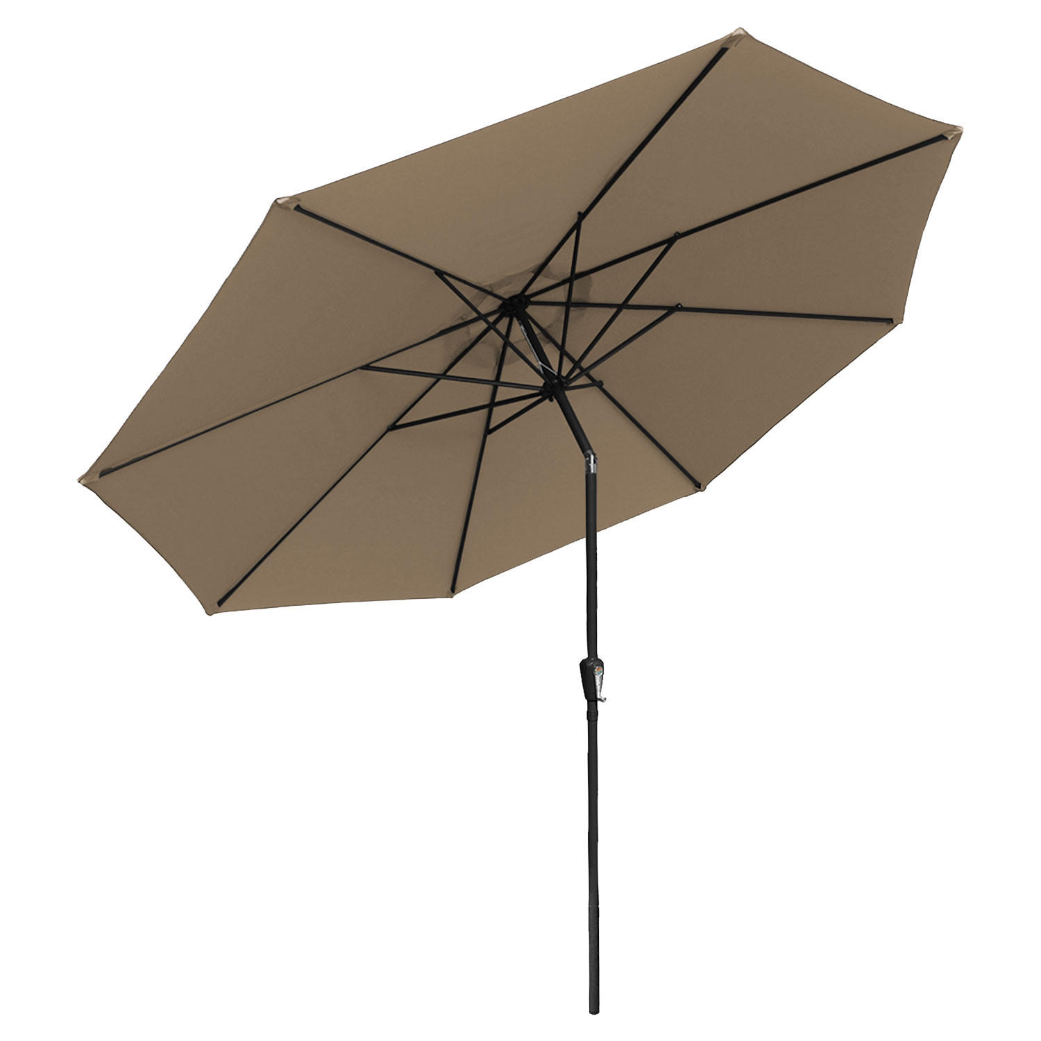 SONNENSCHIRM Hapuna Taupe Ø 3,30 m - Braun, Textil (330/330cm) - Happy Garden
