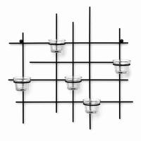 WANDTEELICHTHALTER Metall Leuchter 5XXL Wandkerzenhalter 50 cm - Schwarz, Metall (46.5cm) - DanDiBo