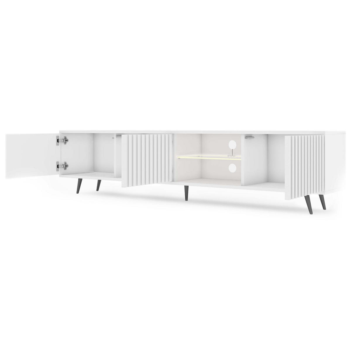TV-SCHRANK Bello Weiß Schwarz 175 cm - Weiß, Holzwerkstoff (175/43.5/31.3cm) - Selsey