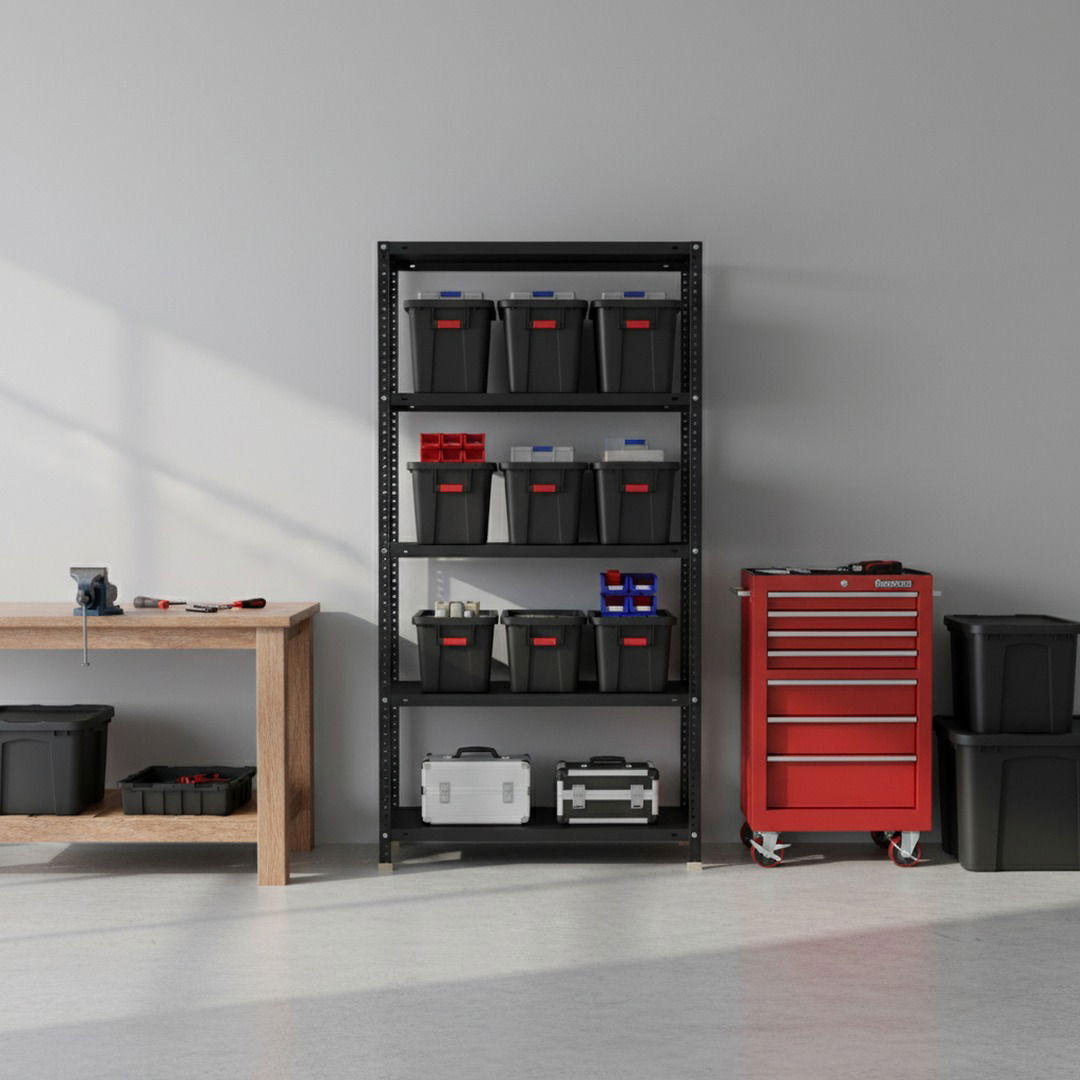 SCHRAUBREGAL PANDA TALL | HxBxT 200x110x50cm | 5 Fachböden | Fachlast 90kg | Anthrazit - Anthrazit, Metall (110/200/50cm) - PROREGAL