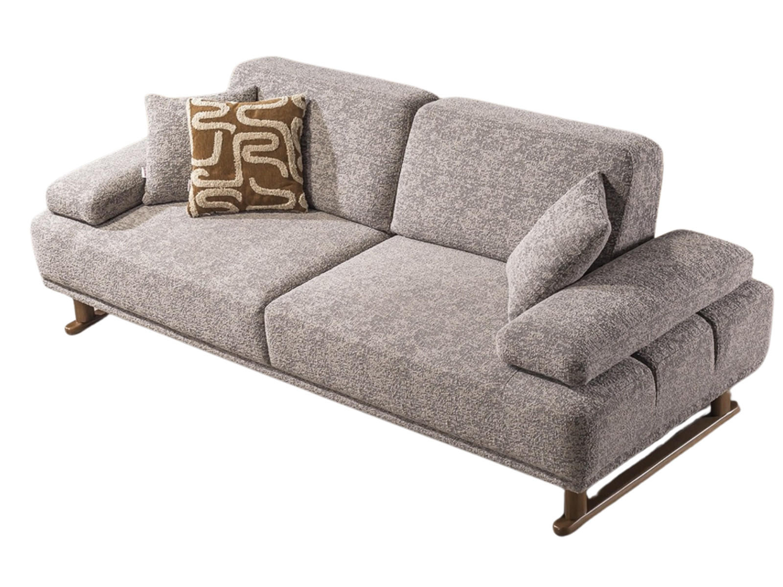 SOFA Fusion 3-Sitzer Webstoff Beige - Beige, Holz/Textil (235/83/97cm) - Villa Möbel