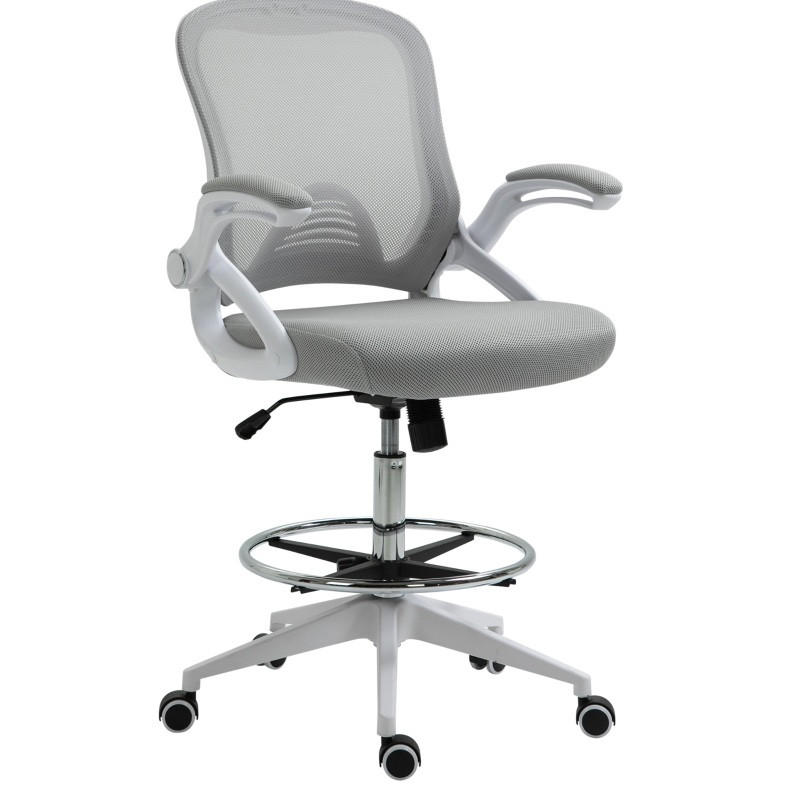 BÜROSTUHL ergonomisch höhenverstellbar Light Gray - Hellgrau, Kunststoff (60/126/64cm) - Meubliv