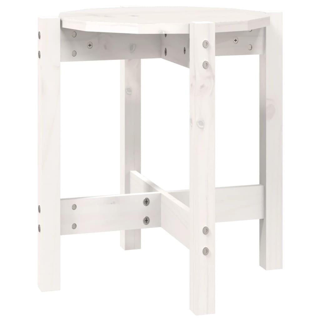 COUCHTISCH Weiß Ø 42,5x45 cm Massivholz Kiefer - Weiß, Holz (42.5/42.5/45cm) - furnicato